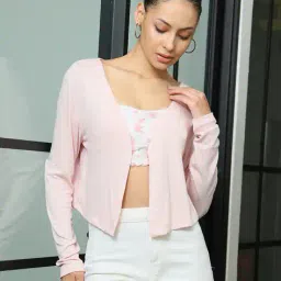 Shein Full Sleeve Front Open Shrug Style Cardigan image 4