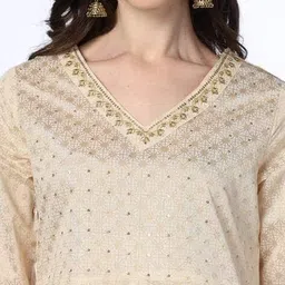 avaasa mix n' match Women Printed V-Neck A-Line Kurta image 4