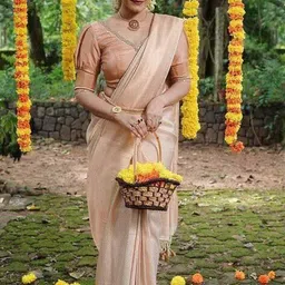 nyrika Women Banarasi Woven Saree with Contrast Border image 4