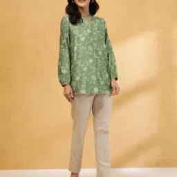 fabindia Women Cotton Silk Printed Tunic image 4