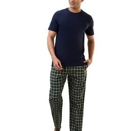 sleepz by raymond Men Checked Pyjamas with Elasticated Waistband image 4