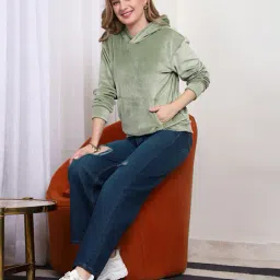 Shein Drop Shoulder Full Sleeve Hoodie With Kangaroo Pocket image 4