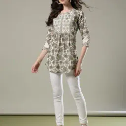 nyrika Women Floral Print Flared Kurti image 4
