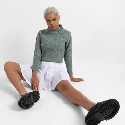 campus sutra Women High-Neck Cardigan with Full Sleeves image 4