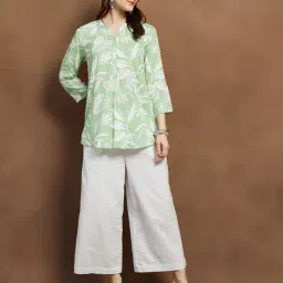 melange by lifestyle Women Leaf Print Straight Tunic image 4