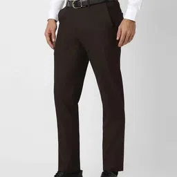 van heusen Men Slim Fit Flat Front Trousers image 4