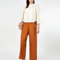 honey by pantaloons Women Single-Pleat Relaxed Fit Pants image 4