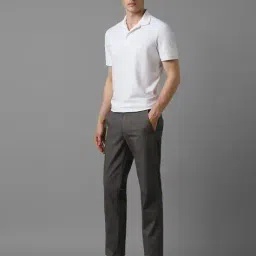 louis philippe Men Micro Print Slim Fit Trousers with Insert Pockets image 4