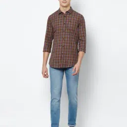 allen solly Checked Shirt with Patch Pocket image 4