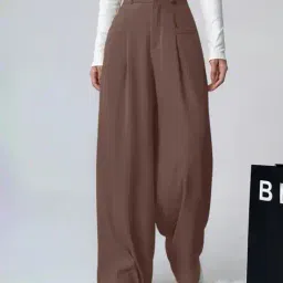 hivora Women Relaxed Fit Pleat-Front Pants image 4