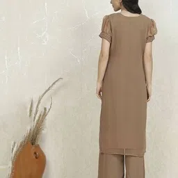 biba Women Embroidery Unstitched Dress Material image 4