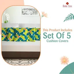 divine casa  Set of 5 Microfiber Square Cushion Cover image 4