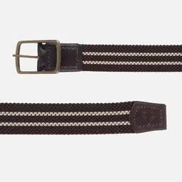 allen solly Men Striped Belt with Leather Trims image 4