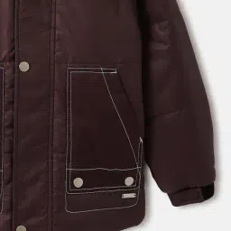 blue giraffe Boy Hooded Puffer Jacket image 4