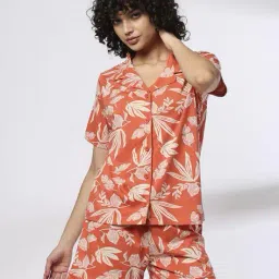 rio Women Tropical Print Regular Fit Shirt & Shorts Set image 4