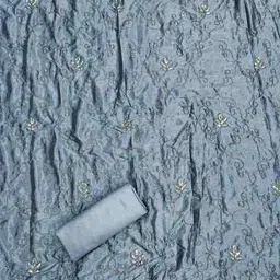 svaraa Women Embroidered 3-Piece Unstitched Dress Material image 4