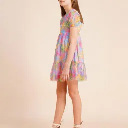 vero moda Girls Round-Neck Fit and Flare Dress image 4