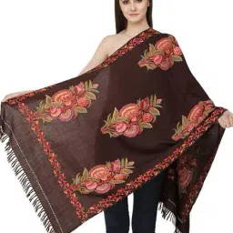 exotic india Women Floral Aari Hand-Embroidered Stole image 4