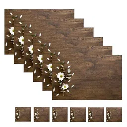 cread craft Set of 12 Floral Print Placemats & Tea Coasters image 4