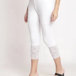 jinfo Women Pack of 2 Cotton Lycra Net Capri image 4