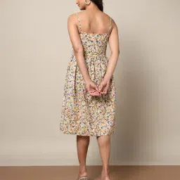 indie picks Sanganer Handblock Print Cotton Dress with Pocket image 4