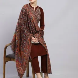 monte carlo Women Paisley Print Shawl with Fringes image 4