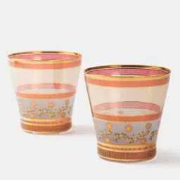 fabindia Set of 2 Floral Print Glasses image 4