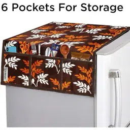 revexo Set of 4 Floral Print Fridge Mats with Top Cover image 4
