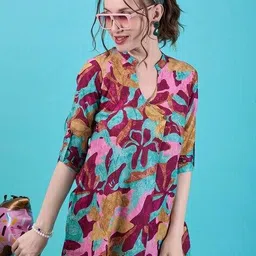 amarasha Women Floral Print Top & Pants Co-Ord Set image 4