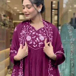 keri perry Women Embroidery Anarkali Kurta Set image 4