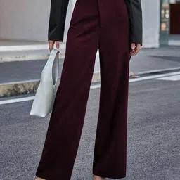 fyre rose Women Wide Leg Flat-Front Trousers  image 4