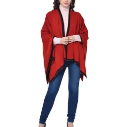 bharatasya Bhsc-071219-020 Reversible Poncho Style Soft Woollen Shawl image 5