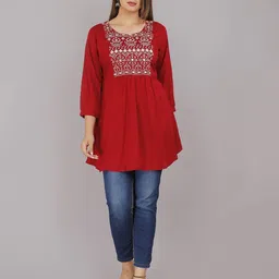 jc4u Geometric Pattern Crew-Neck Tunic image 5