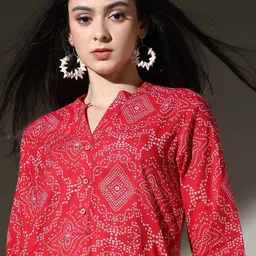 nyrika Women Bandhani Print Straight Kurta image 5