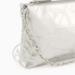 armani exchange Women Gynger Logo Embossed Shoulder Bag image 5