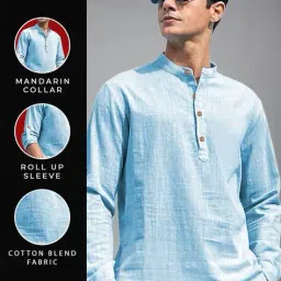 neonomad Men Slim Fit Short Kurta image 5