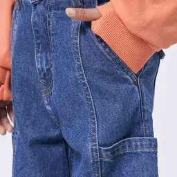 ed-a-mamma Boys Lightly Washed Relaxed Cargo Jeans image 5