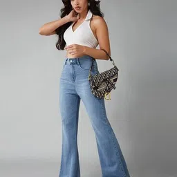 dolce crudo Women Flared Jeans with Insert Pockets image 5