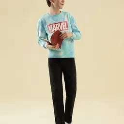 li'l tomatoes Boys Regular Fit Marvel Print Hoodie with Kangaroo Pockets image 5