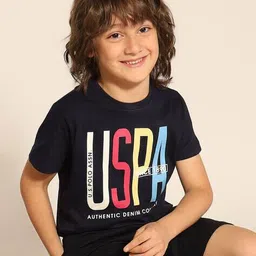 u.s. polo assn. Boys Typographic Print Regular Fit Crew-Neck T-Shirt image 5
