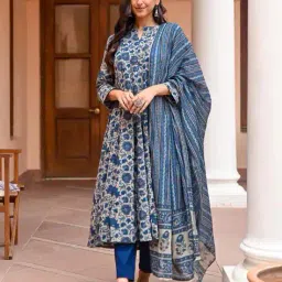 aradhna Women Floral Print Anarkali Kurta Set image 5