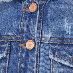 crimsoune club Girls Lightly Washed Cropped Denim Jacket image 5