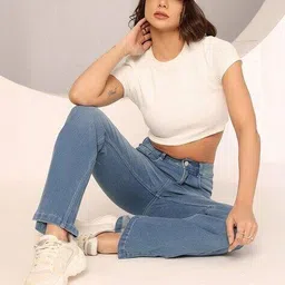 dolce crudo Women Bootcut Jeans with 5-Pocket Styling image 5