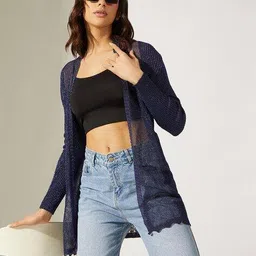 showoff Women Front-Open Regular Fit Shrug image 5