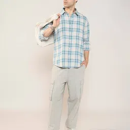 alpha tribe Men Spread-Collar Slim Fit Shirt image 5