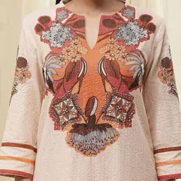 biba Women Floral Print Straight Kurta Set image 5