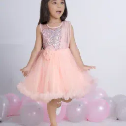 ministitch  Girls Round Neck Fit and Flare Dress image 5