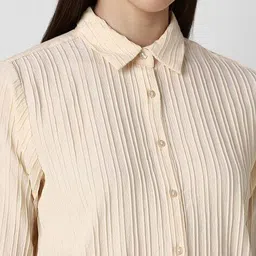 van heusen Women Striped Regular Fit Shirt with Spread Collar image 5
