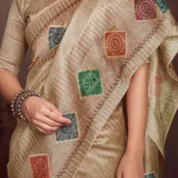 ri-wah Women Ethnic Design Traditional Saree with Blouse Piece            image 5