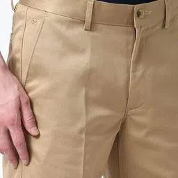 peter england Men Regular Fit Flat-Front Trousers image 5